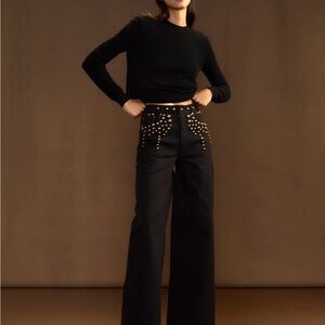 Cynthia Rowley

Studded Wide-Leg Denim Pants